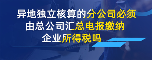 異地獨(dú)立核算的分公司必須由總公司匯總申報(bào)繳